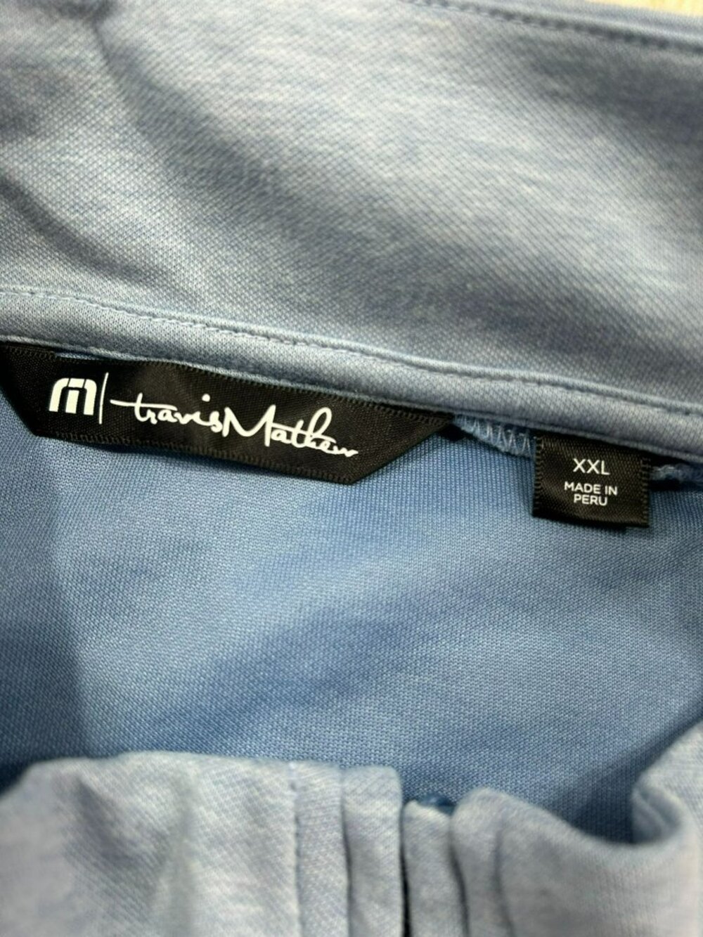 TravisMathew Mens Blue Quarter-Zip Pullover XXL Lightweight Casual Top w/Pocket - Picture 3 of 5
